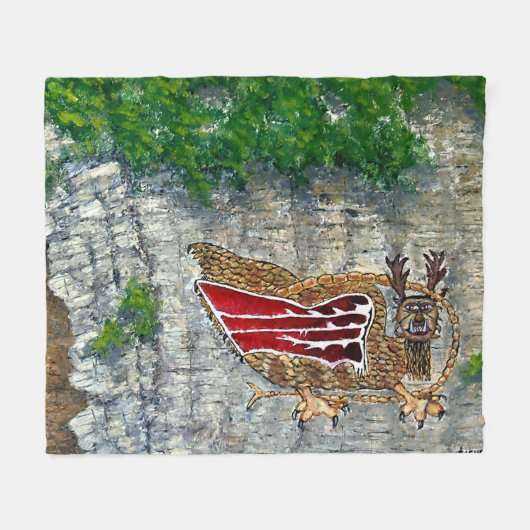 Piasa Bird Illinois Native American Legend Fleece Deken (Voorkant (Horizontaal))