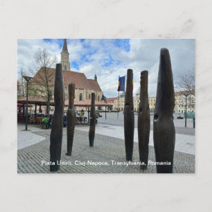 Piata Unirii, Cluj-Napoca, Roemenië, over een Feestdagenkaart