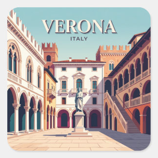 Piazza dei Signori Verona Italy Vierkante Sticker