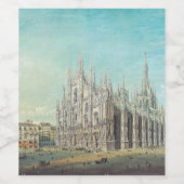Piazza del Duomo in Milaan door Carlo Bossoli Wijn Etiket (Enkel label)