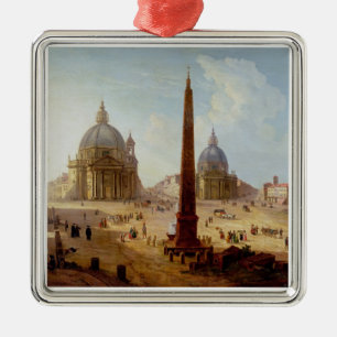 Piazza del Popolo, Rome (olie op doek) Metalen Ornament