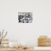 Piazza della Rotonda met een uitzicht van Pantheon Poster (Keuken)