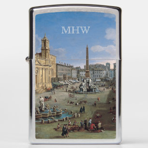 Piazza Navona, aansteker op het speciale monogram 