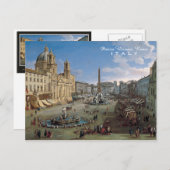 Piazza Navona, Rome art custom briefkaart (Voorkant / Achterkant)