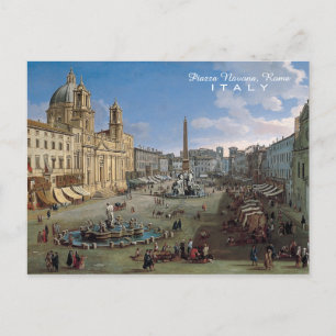 Piazza Navona, Rome art custom briefkaart