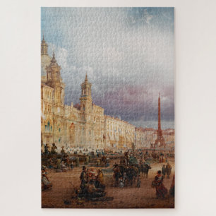 Piazza Navona Rome Markt 1850s Kunst Legpuzzel