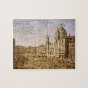 Piazza Navona, Rome, naar het zuiden gericht op Pa Legpuzzel