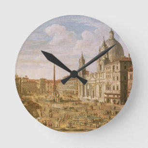 Piazza Navona, Rome, naar het zuiden gericht op Pa Ronde Klok