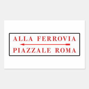 Piazzale Roma, Venetië, Italiaanse straatnaam Rechthoekige Sticker
