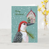 Pic avec carte maison vintage (Fleur jaune)