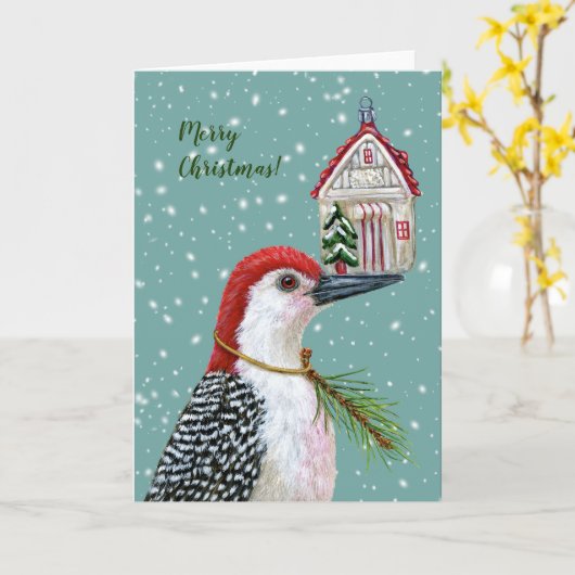 Pic avec carte maison vintage (Fleur jaune)