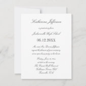 Pic Black Open House Party Invitations de diplômes (Dos)