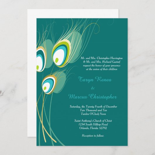 Pic bleu 5x7 Faire-part de mariage (Devant / Derrière)