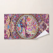 Pic de fleurs florales bleu or violet (Serviette à main)