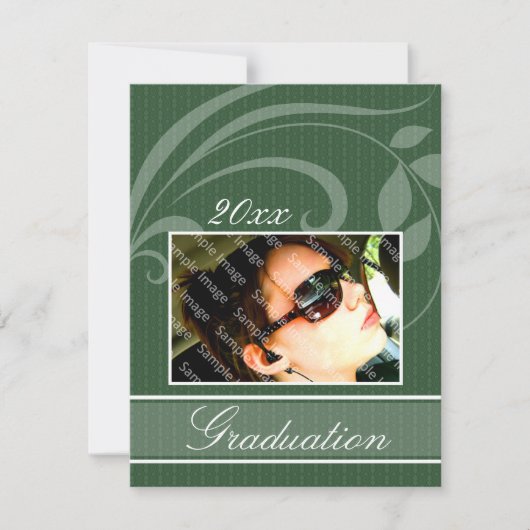 Pic Green Open House Graduation Invitations Kaart (Voorkant)