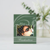 Pic Green Open House Graduation Invitations Kaart (Staand voorkant)