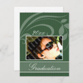 Pic Green Open House Graduation Invitations Kaart (Voorkant / Achterkant)