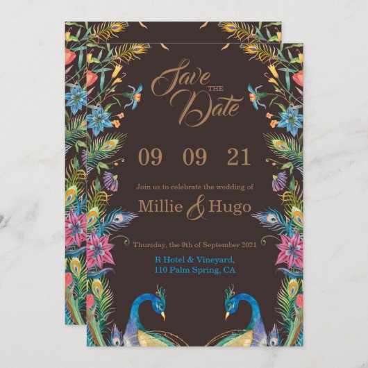 Pic-Leur Faire-part de mariage (Devant / Derrière)