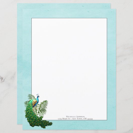 Pic Vibrant | Feuille de papier Turquoise (Devant / Derrière)