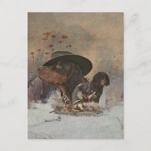 Picardy Spaniel, Carte postale de la saison de cha (Devant)