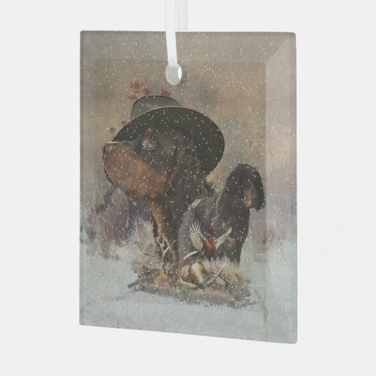 Picardy Spaniel, jachtseizoen Glas Ornament (Voorkant links)