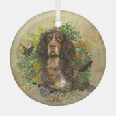 Picardy Spaniel, jachtseizoen Glas Ornament (Voorkant)