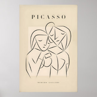 Picasso Abstract Koppel Geliefden Omhelzing Lijn K Poster