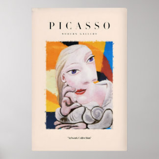 Picasso Blond Vrouw Abstract Portret Print