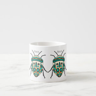 Picasso bug cartoon illustratie espresso kop
