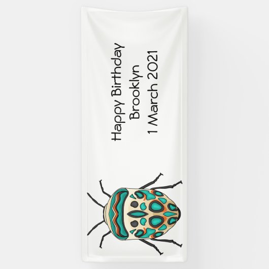 Picasso bug cartoon illustratie spandoek (Verticaal)