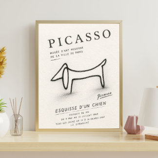 Picasso Honden Schets | Minimalistische Honden Kun Poster