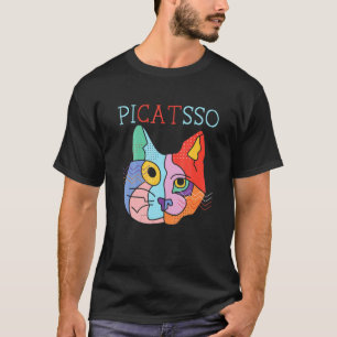 Picatsso Elk Kunstenaar Schilder Schilderen Katten T-shirt