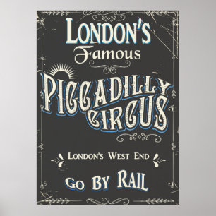 Piccadilly Circus Londen vintage poster