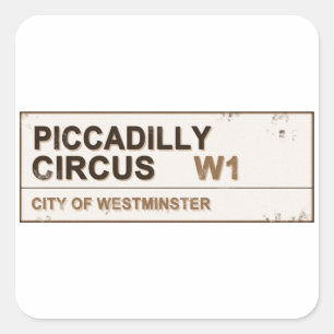 Piccadilly Circus London - Vierkante Sticker