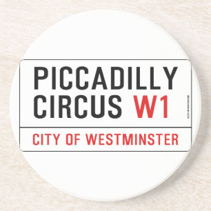 Piccadilly Circus Street Sign Zandsteen Onderzetter
