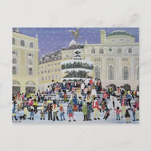 Piccadilly Snow Scene Briefkaart (Voorkant)