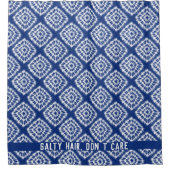 PiccoGrande white shibori patroonblauw aangepaste Douchegordijn (Voorkant)
