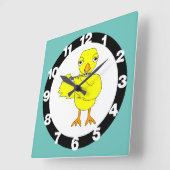 Piccolo Chick Vierkante Klok (Hoek)