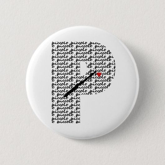Piccolo Letter P Ronde Button 5,7 Cm (Voorkant)