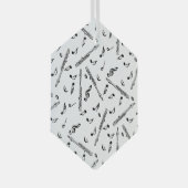 Piccolo Music Note Pattern Glas Ornament (Voorkant Rechts)