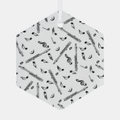 Piccolo Music Note Pattern Glas Ornament (Achterkant)