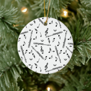 Piccolo Music Note Pattern Keramisch Ornament
