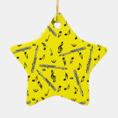 Piccolo Music Note Pattern Keramisch Ornament (Voorkant)