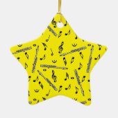 Piccolo Music Note Pattern Keramisch Ornament (Achterkant)