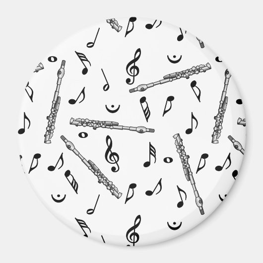 Piccolo Music Note Pattern Magneet (Voorkant)