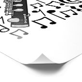 Piccolo Musical Notes Woodwind Muziekdocent Foto Afdruk (Hoek)