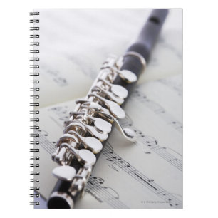 Piccolo op een score notitieboek