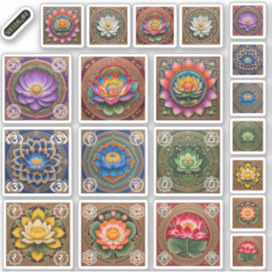 Pichhwai Lotus Regenboog Chakra Sticker Blad