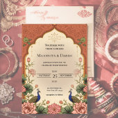 Pichwai Inspired Indian Wedding Invitation