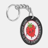Pick aardbeien Dag - 20 mei Sleutelhanger (Voorkant Links)